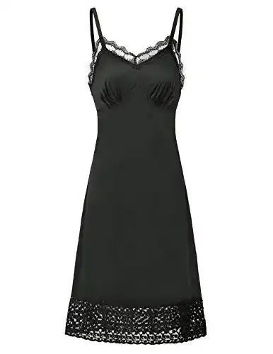 Unterkleid Belle Poque Damen mit Spaghettiträgern in Schwarz