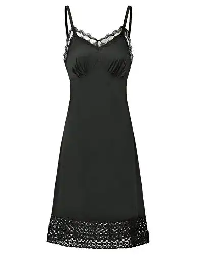 Unterkleid Belle Poque Damen mit Spaghettiträgern in Schwarz