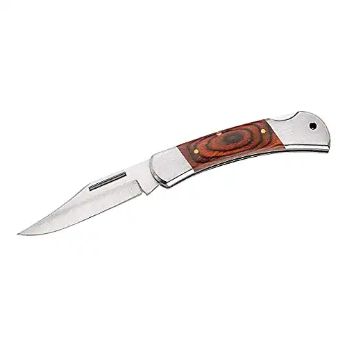 Herbertz Taschenmesser aus rostfreiem AISI 420 Stahl mit Pakkaholzgriff