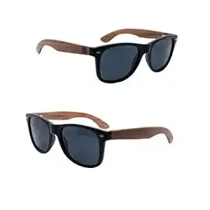 Holz Sonnenbrille mit Walnuss Holzbügeln und UV400 Schutz