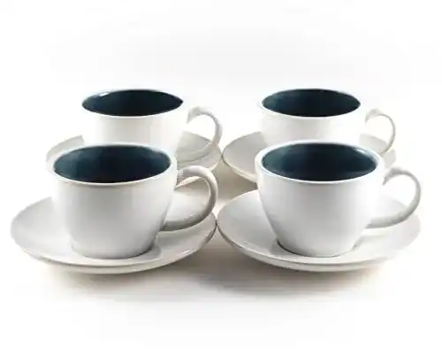Cappuccino Tassen 4er Set (180 ml) aus Steingut von Hanseküche
