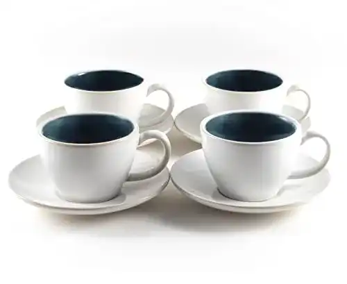 Cappuccino Tassen 4er Set (180 ml) aus Steingut von Hanseküche