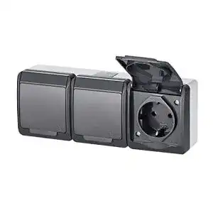 Aufputz Steckdose Elektro-Plast Hermes 3-fach IP44