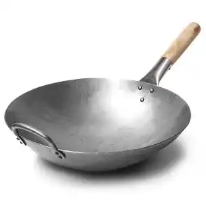 Wok Craft Traditionell handgehämmerter Wok aus Karbonstahl