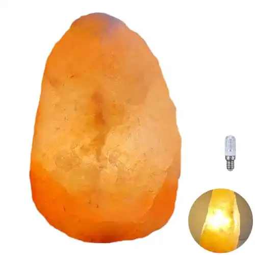 Salzlampe Hoch aus Salzkristall mit LED Leuchtmittel, 30 cm
