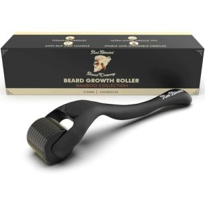 Bartroller Red-Blooded mit 540 Titan-Nadeln für Bart- und Haarwachstum