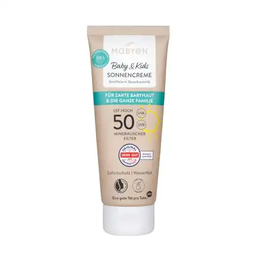 Mineralische Sonnencreme für Babys und Kinder von Mabyen mit LSF 50