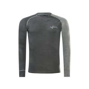 Merino Langarmshirt für Herren von Black Crevice in Anthrazit/Grau