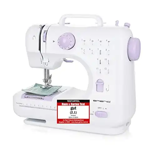Mini-Nähmaschine Emerio für Kinder und Einsteiger mit 12 Stichmustern