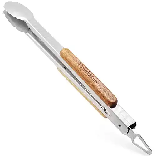 Edelstahl Grillzange Grillfaktur mit 45 cm Länge für sicheres Grillen