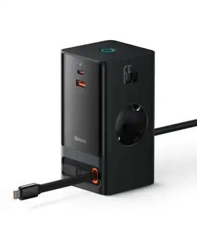 USB Steckdosenadapter Baseus USB C Ladegerät 65W GaN III