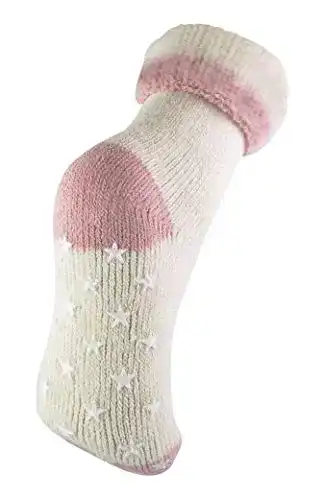 Alpaka Socken Damen Creme Winter aus Alpakawolle mit Anti-Rutsch Sohle