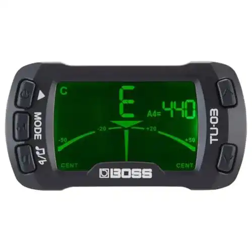 BOSS TU-03 Clip-On Tuner und Metronom für Saiteninstrumente