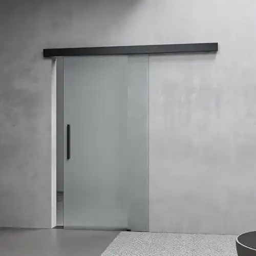 Glastür Mai & Mai Glasschiebetür Komplettset Softclose Schwarz