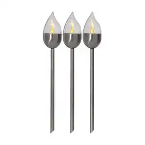 Solar-Fackel Set aus Edelstahl für den Außenbereich, 3er Set