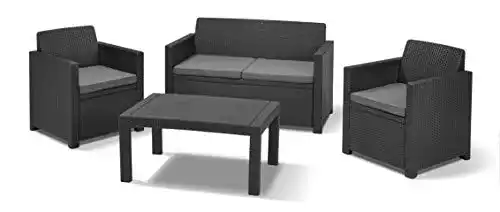 Rattanmöbel Set von Keter Allibert Merano für Garten und Terrasse