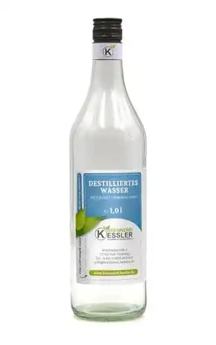 Destilliertes Wasser von Brennerei Keßler in 1000ml Glasflasche