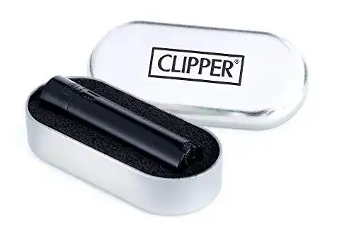 Clipper Feuerzeug Turbo Jet aus Metall in Schwarz