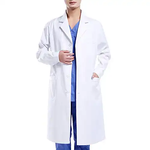 Laborkittel Wafly Unisex Weiß aus Baumwolle für Chemie und Medizin
