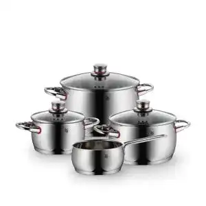 WMF Quality One Topfset Induktion 4-teilig, Kochtopfset mit Glasdeckel
