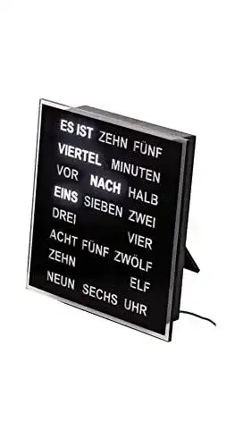 Wortuhr AMS 1232 Tischuhr im modernen Design