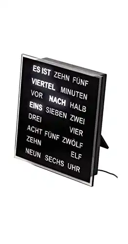 Wortuhr AMS 1232 Tischuhr im modernen Design