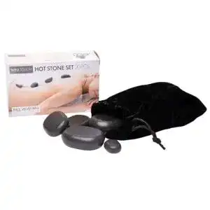 Massagesteine Welltouch Hot Stone Massage Set mit 20 Basaltsteinen