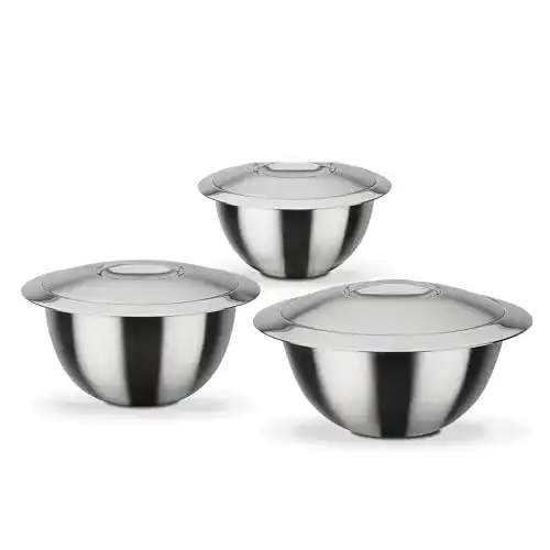 Thermoschüssel GSW Servierschüssel-Set aus Edelstahl mit Deckeln