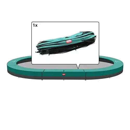 Berg Trampolin oval mit Schutzrand und Federabdeckung 520 x 345 cm