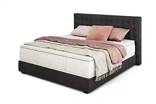 Bett 180×200 cm Boxspringbett Jumbo King mit 7-Zonen TFK Härtegrad H3