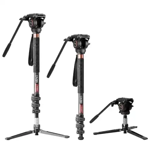 Einbeinstativ Cayer CF34DV für Videoaufnahmen aus Carbonfaser