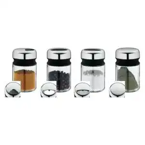 Wmf Depot Gewürzstreuer Set 4-teilig, 100ml, Glas und Edelstahl