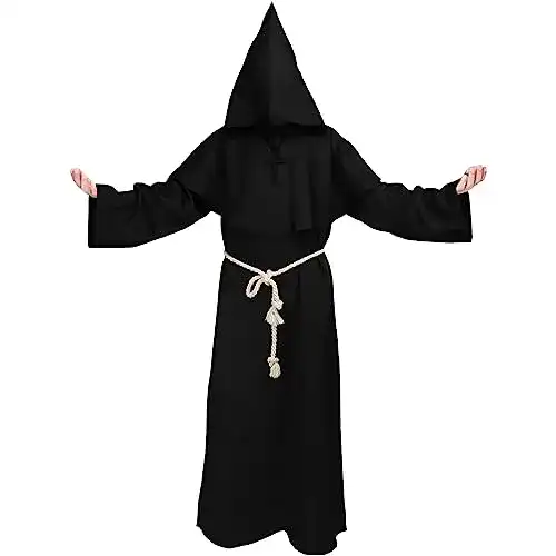 Mönchskutte Kitimi Herren Kostüm mit Kapuze und Kreuz