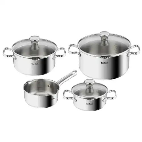 Tefal Duetto Edelstahl Kochtopfset, 7-teilig, induktionsgeeignet