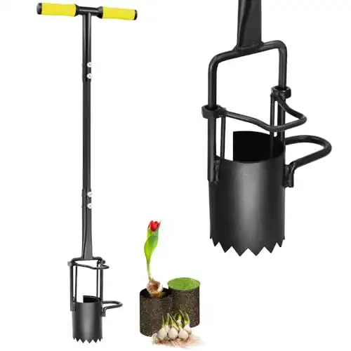Blumenzwiebelpflanzer Colwelt Pflanzwerkzeug mit langem Griff und gezacktem Boden