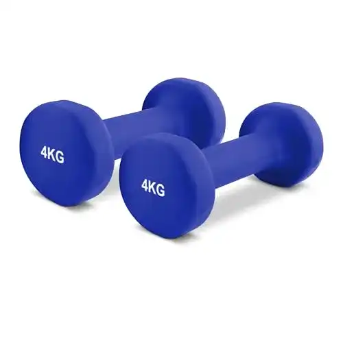 Msports Hanteln Set 4 kg – Neopren Kurzhanteln 0,5-5 kg Paar