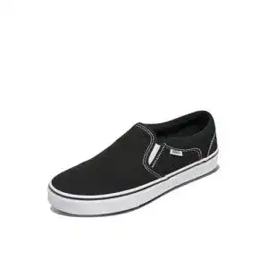 Vans Herren Asher Sneaker in Schwarz – Canvas Black White, Größe 49 EU