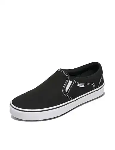 Vans Herren Asher Sneaker in Schwarz – Canvas Black White, Größe 49 EU