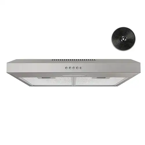 Dunstabzugshaube 60 cm Firegas mit Aktivkohlefilter und LED
