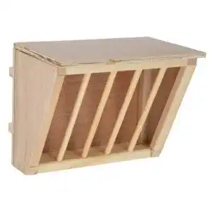 Heuraufe Kerbl aus Holz mit Sitzbrett für Stall und Auslauf