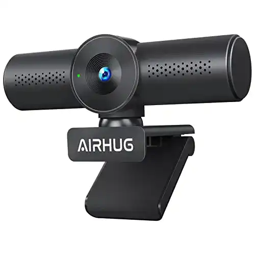 Airhug 2K Webcam mit Weitwinkel, Full HD 1080P und zwei Mikrofonen