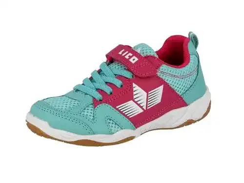 Hallenfußballschuhe für Kinder von Lico in Türkis Pink Weiß