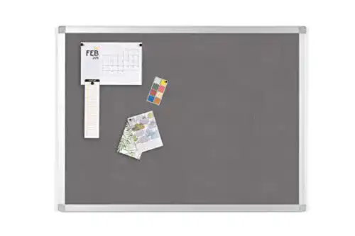 Pinnwand BoardsPlus 60 x 45 cm mit grauer Filzoberfläche