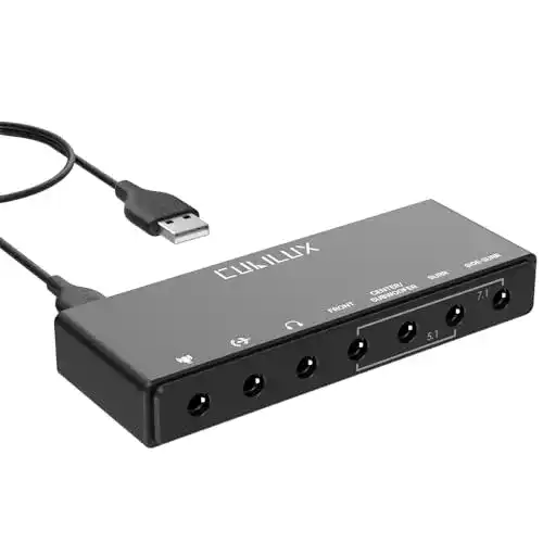 Cubilux 7.1 USB Soundkarte mit 48KHz-384KHz Abtastrate für PC und Laptop