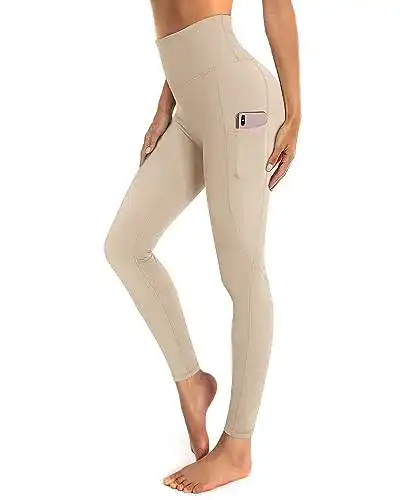 Yoga-Pants Ouges Damen Sport Leggings mit hoher Taille und Taschen