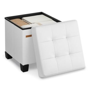 Fußbank Songmics Sitzhocker mit Stauraum und klappbarem Design