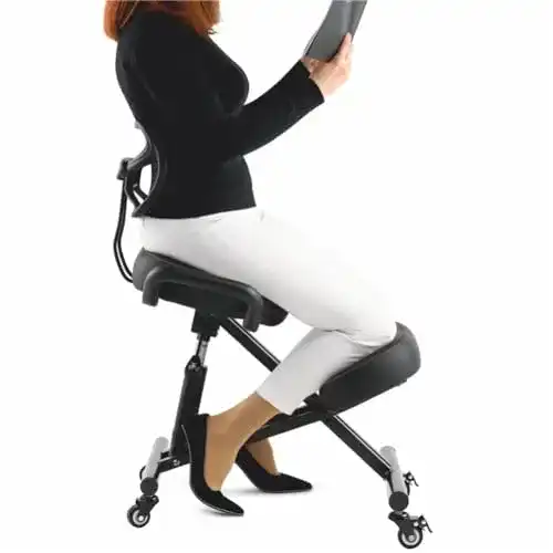 Kniestuhl Black Point O’KNEEL Ergonomischer aus Öko-Leder für Zuhause