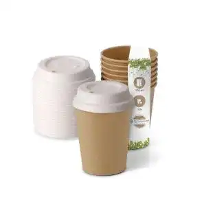 Kompostierbare Coffee-To-Go-Becher aus Pappe BIOZOYG, 50 Stück