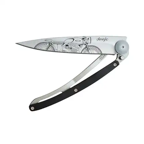 Deejo Klappbares Taschenmesser mit Gürtelclip und Edelstahlklinge