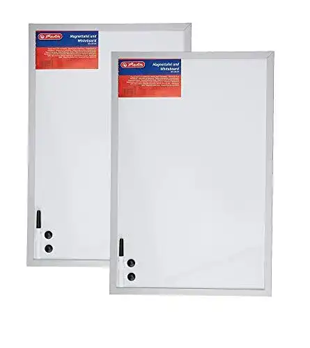 Herlitz Whiteboard 10524627 mit silbernem Holzrahmen und Zubehör
